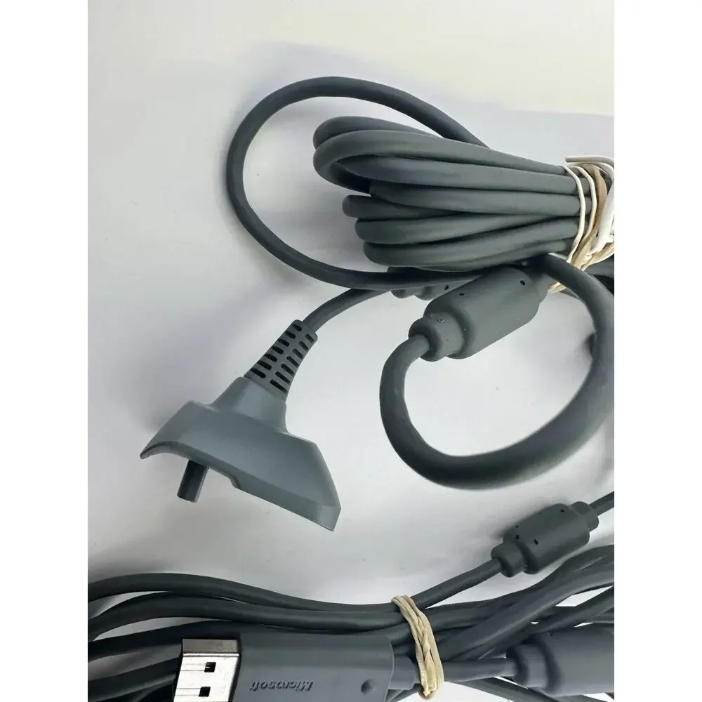 2 X Microsoft Xbox 360 Game Controller USB Charging Cable Charger Cord OEM Gray